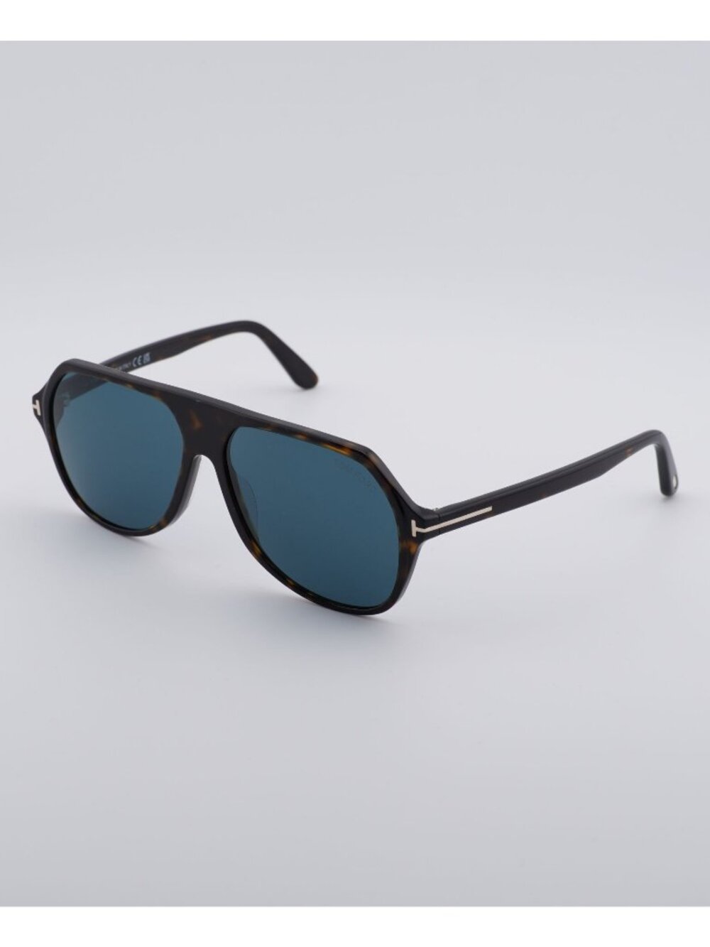 Tom Ford Hayes FT0934 52V Sunglasses Havana Aviator Frame, Dark Teal Lenses